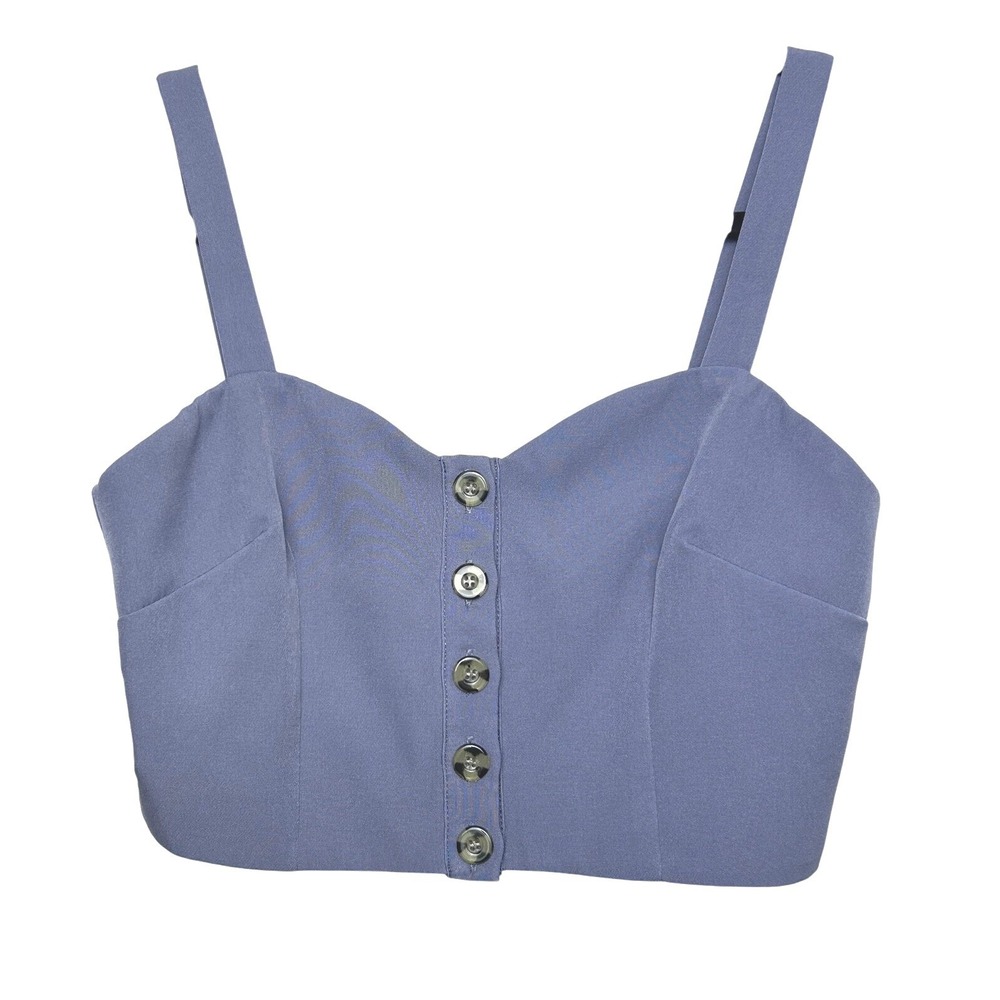 Anthropologie Bishop + Young Crop Top Women XS Blue Bralette Minimalist Chic